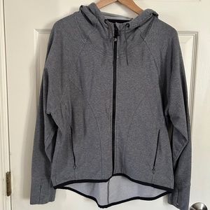 Athleta Zip Up Hoodie Gray Womens Medium